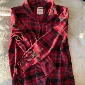 American Eagle Red Flannel Shirt